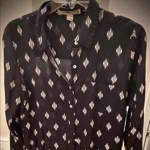 Black and White Button Down Pattern Shirt